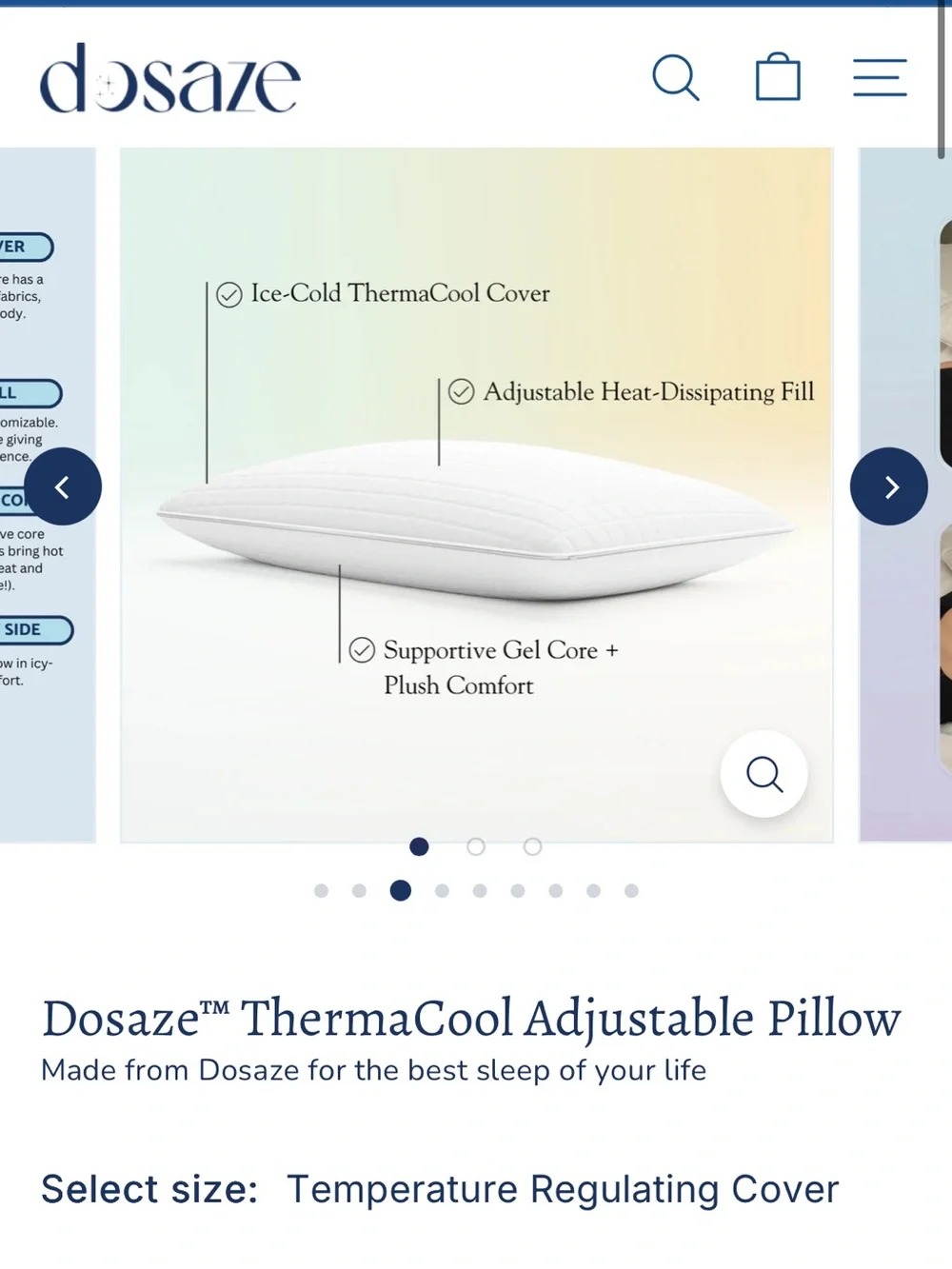 Dosaze ThermaCool Adjustable Pillow